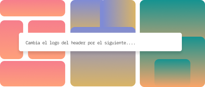 Prompt para cambiar el logo del header sobre un mosaico de colores Prisma